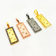 Diamond & Sterling Silver Rectangle Pendant